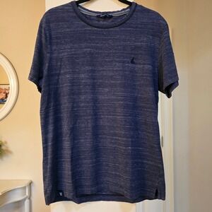 Beanpole Mens Navy Blue Linen Slub T-Shirt Embroidered Logo BC6242C01R Size 105